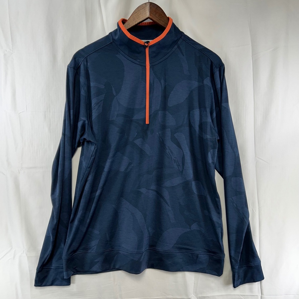 Walter‎ Hagen 1/4 Zip Pullover Mens M Navy Blue Printed Lightweight Perfect 11